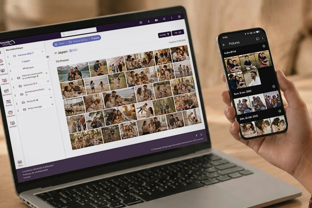 Adding photos from mobile and computer